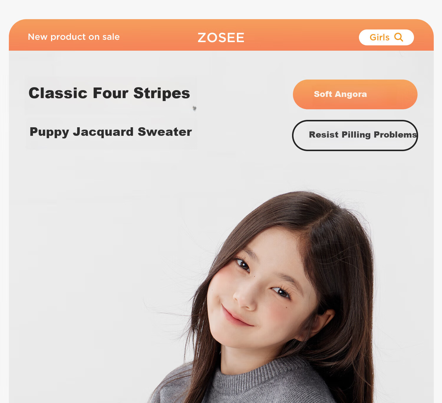 Zoxi Girls Sweater Autumn Winter Sausage Dog 2025 New Big Kids Warm Knitted Top Gray 150 1